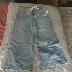 Light Blue Wide Leg Jeans - Casual Flare Pants